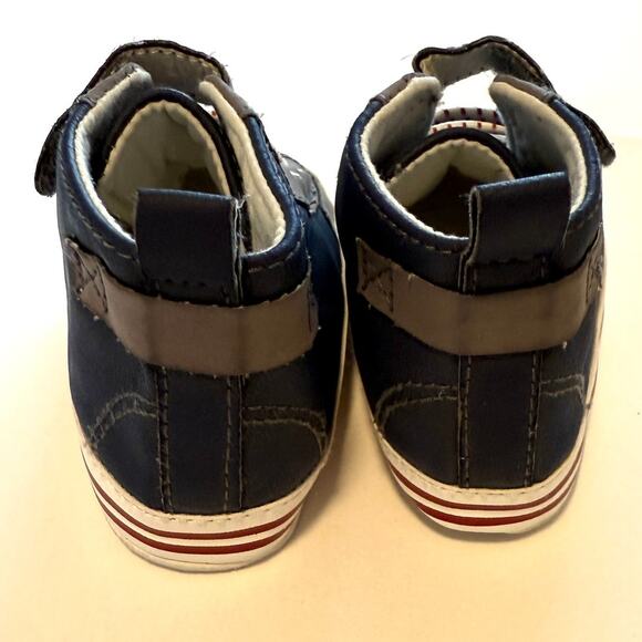 Carter's Baby Boy High Top Sneakers Shoes In Navy Gray Size 3-6 Months - Picture 3 of 5